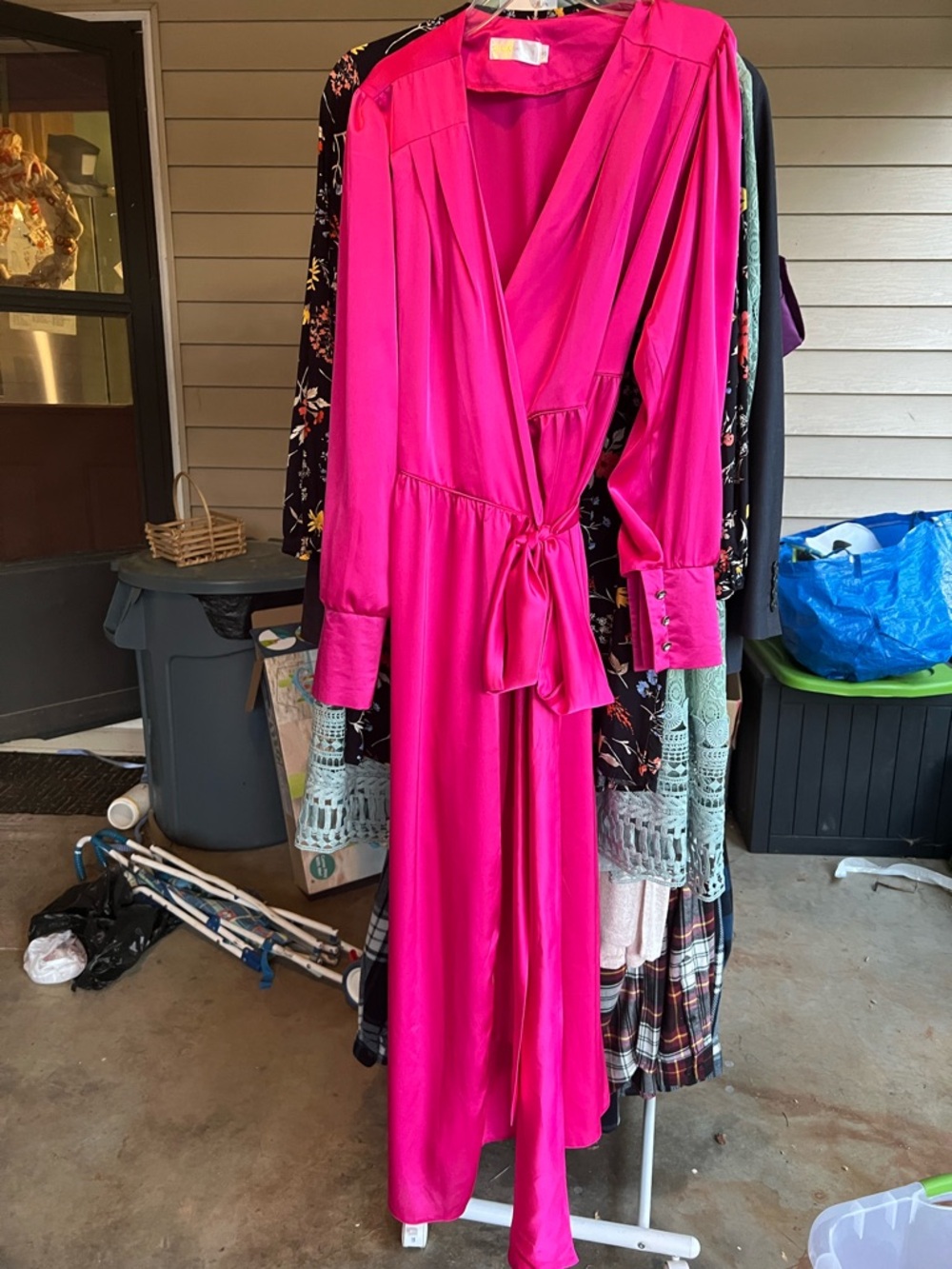 Pink Wrap Maxi Dress